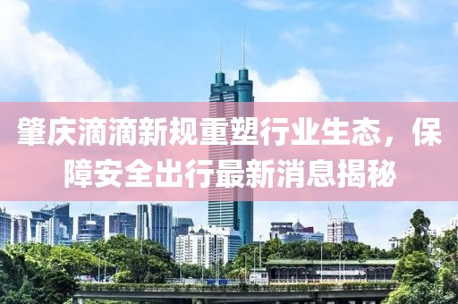 肇慶滴滴新規(guī)重塑行業(yè)生態(tài)，保障安全出行最新消息揭秘