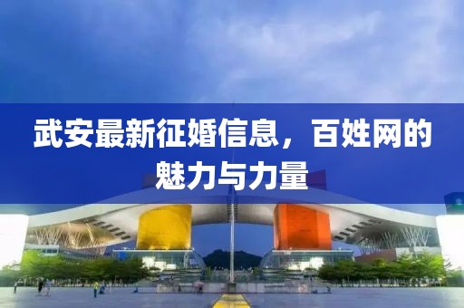 武安最新征婚信息，百姓網(wǎng)的魅力與力量