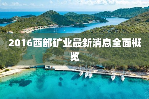 2016西部礦業(yè)最新消息全面概覽